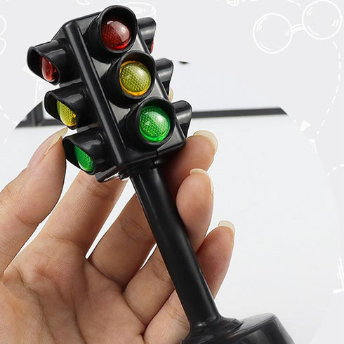 Toddmomy 12pcs Sound Child Traffic Play, Light Sand Learning Signs: Model Signs Signals Mini Toddler Toy