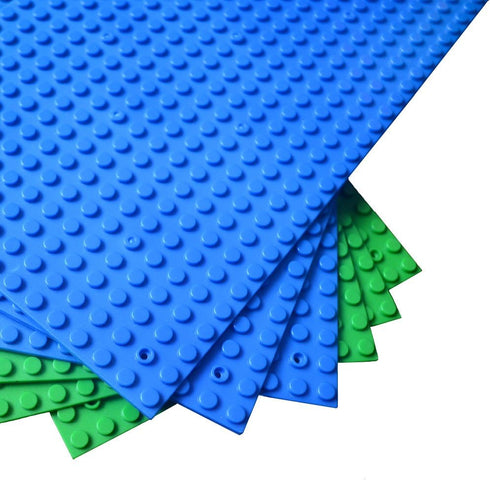Base Plates 5 x10 Inch Variety Baseplates for Brick Block Building, Compatible with Major Brands (6-Pack)