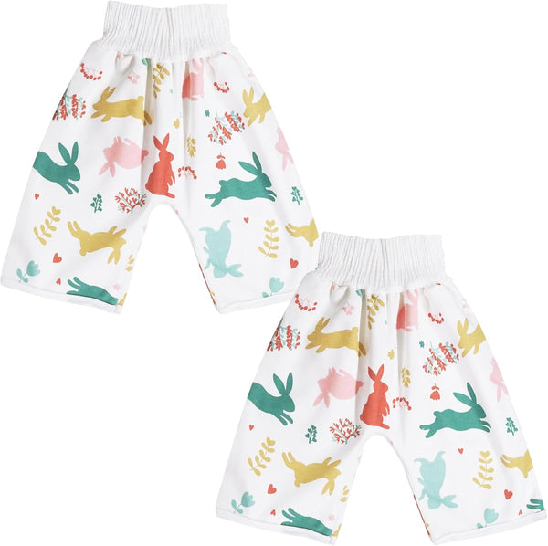 WELOMELO Waterproof Diaper Pants for Baby Kids, 2 Packs Absorbent Toddler Potty Training
