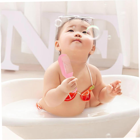 Set Infant Massage Brush Soft Hair Brush Comb Static-Free Grooming Kit for Newborns