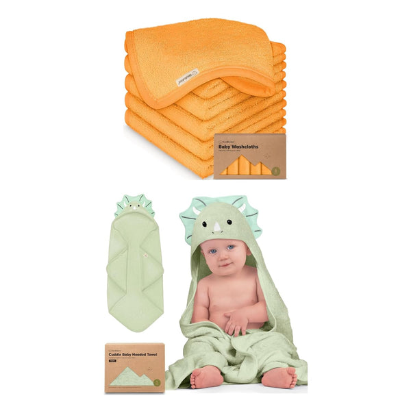 KeaBabies Baby Washcloths for Newborn, Kids and Baby Hooded Towel - Bath