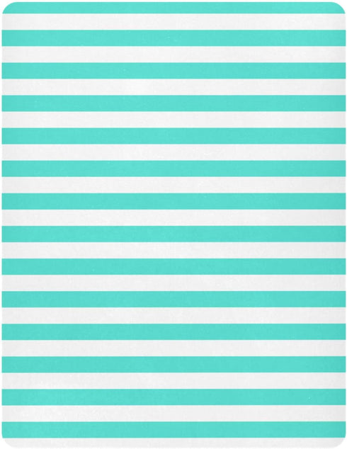 Pigsaly 27x39 Inch Crib Sheets Turquoise White Stripe Baby Sheet for Standard Crib Mattress Boys Girls Toddler Bed