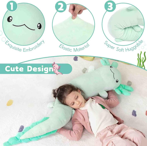 MaoGoLan Giant Axolotl Plush Stuffed Animal,Big Axolotl Plush Pillow Toy for Kids Girl Boy,Jumbo Stuffed Salamander