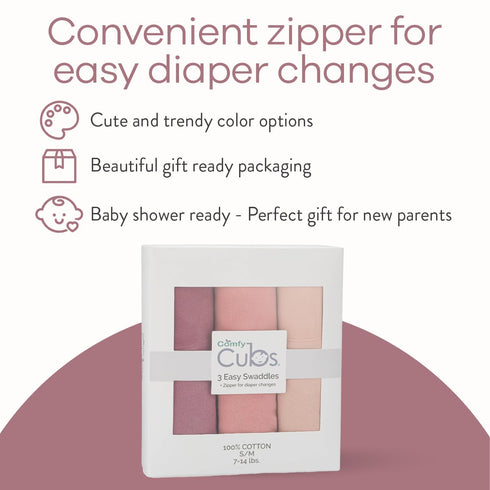 Set Mauve Muslin Swaddle and Burp Cloth by Comfy Cubs