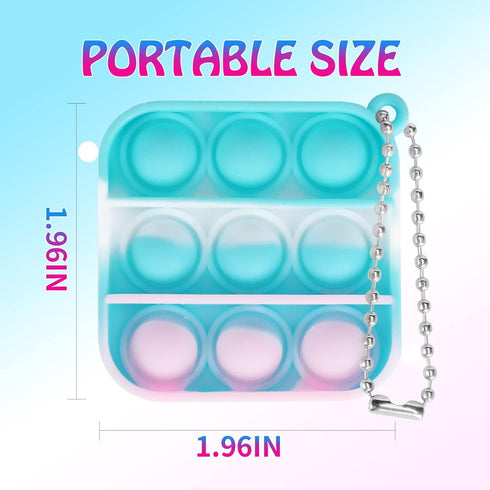 150 PCS Mini Pop Fidget Toys Bulk Party Favors, Silicone Squeeze Pop Bubble Keychain Fidget Sensory Toys for Kids
