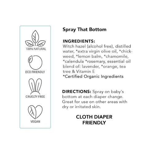 4oz Balm Baby Spray That Bottom - Diaper Rash Cream Spray No Touch - No Rub - Travel Friendly Skin Aid To Cleanse