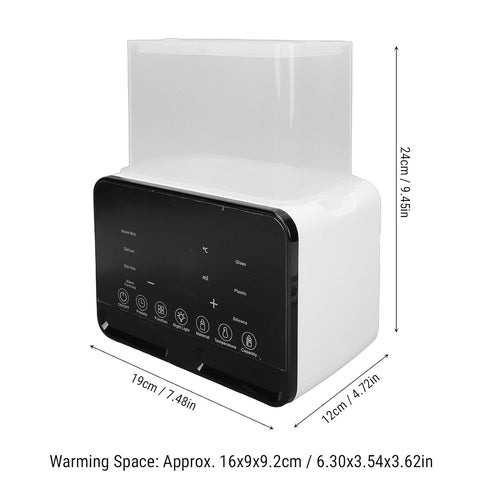 Luocute 200W 9 1 110V) Double Bottle Warmer, in Multifunctional Smart Fast Heating Baby Bottle Warmer with LED Display