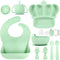 BXLL 10 Pcs Green Silicone Baby Feeding Set - Baby Led Weaning Supplies