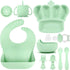 BXLL 10 Pcs Green Silicone Baby Feeding Set - Baby Led Weaning Supplies