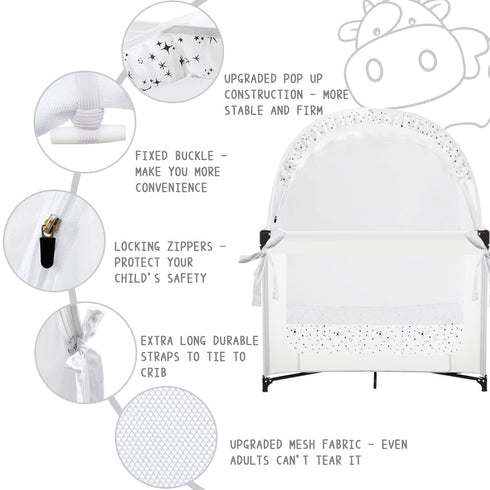 L RUNNZER Pack Pack Baby N Play Tent, and Play Canopy to Keep Baby in, Portable Crib Net for Playards, Mini Crib Tent
