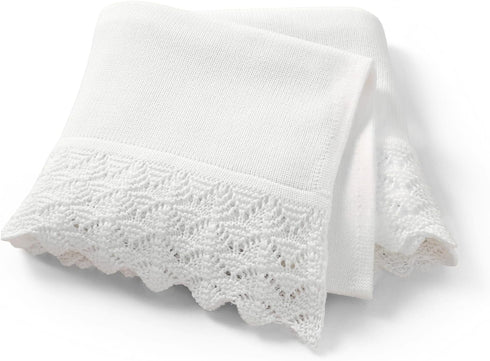 Hadetoto Baby Blanket Soft Cozy Cotton Cable Knit Crochet Receiving Crib Nursery