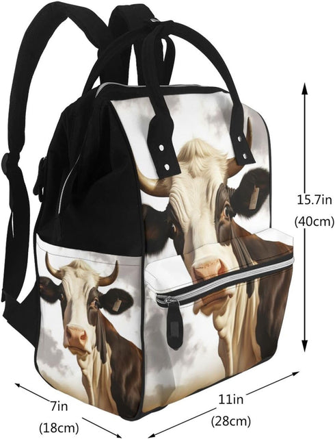 DWVTSLH Backpack Mummy Backpack Farm Animal Cow Diaper Bag Multifunction Nappy Bags Waterproof Large Capacity Travel