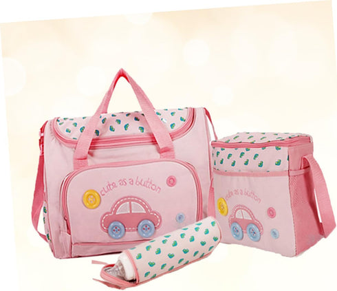 Set MERRYHAPY Diaper Bag Portable Changing Pad Nursing Bag Tote Bottle Holder Large Capacity Car Pattern