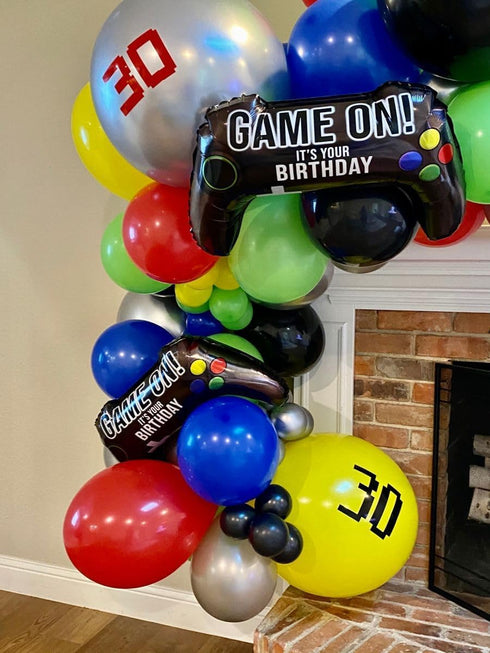 2 Pcs Mylar Balloon Video Game Controller Theme Party Decorations for Boys