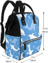 ZSUUGJ Backpack Dolphins Blue Printed Diaper Bag Baby Bag Multi Function Baby Changing Bags For Travel