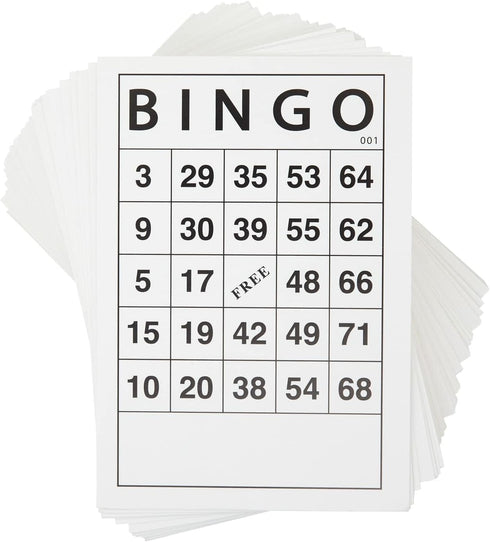Juvale 180 Sheets Reusable Paper Bingo Cards Bulk - Disposable Number Game Set for Large Groups