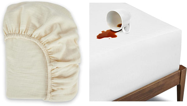 Muslin Fitted Sheet & Jersey Waterproof Mattress Protector | GOTS Certified Organic