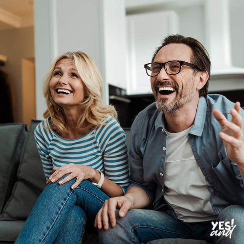YES AND: Improv Comedy Card Game - Family-Friendly Party Game for Adults, Teens & Kids