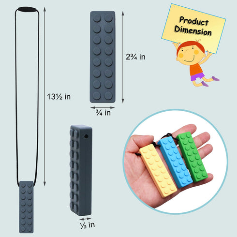 7 Pack Chewy Necklaces for Sensory Kids Boys Girls, Silicone Chew Necklace Sensory Toys for Autistic, ADHD, Anxiety