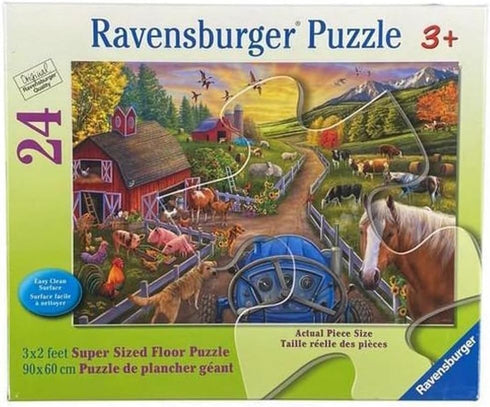 Ravensburger My First Farm 24 Piece Giant Floor Jigsaw Puzzle for Kids - 03076 - Unique Pieces Fit Perfectly