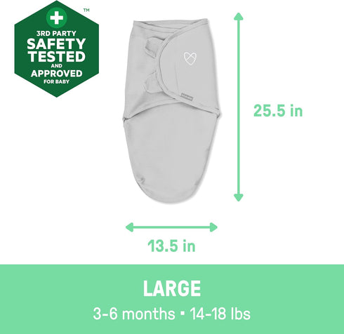 100% 0-3 1.0 3-Pack, SwaddleMe by Ingenuity Original Swaddle, Cotton, Improves Sleep & Calms Startle Reflex, Months