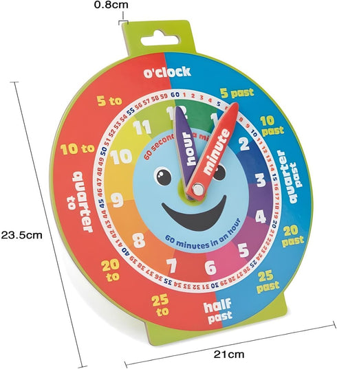 Morgan's Direct Early Learning Education Clock Moveable Hands Smiley Face Magnetic. - Easy to use and to learn