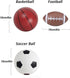 Soccer Basketball Football Small Sports Bouncy Balls with Hand Pump, 3 Pack of 6-Inch Diameter Rubber Sport Balls.