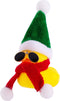 Christmas Rubber Ducks Car Ornaments, Mini Yellow Duck Dashboard Decorations with Hat, Scarf, Sunglasses - 2 Inches (C5)