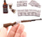 FTYHXP 1 Set Miniature Things 1/12 Scale Dollhouse Accessories Miniature Money Mini Gun