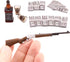 FTYHXP 1 Set Miniature Things 1/12 Scale Dollhouse Accessories Miniature Money Mini Gun