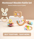 6 Set, 0-6-12 0-6 PCS Wooden Baby Rattle, Organic Colorful Baby Hand Rattles Wood Rattles for Babies Months, Wooden