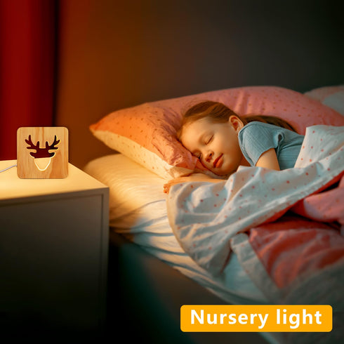LED Baby Child Nursery Night Light - Bedside Home Decor Lamp for Kids and Adults, 3D Shadow Lamp (Deer)