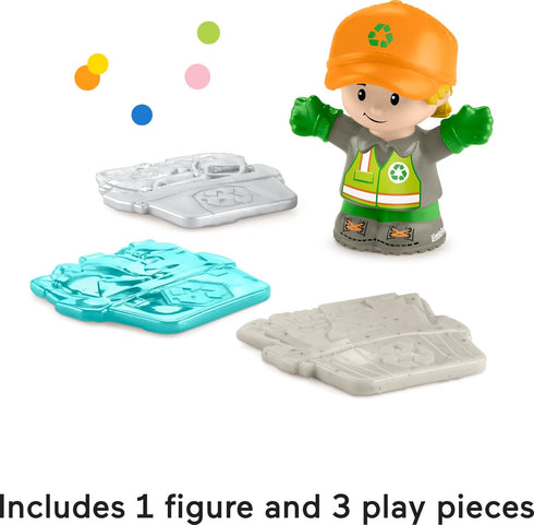 Fisher-Price Little People Musical Recycling Truck Toy with Figure for Pretend Play Ages 1+ Years