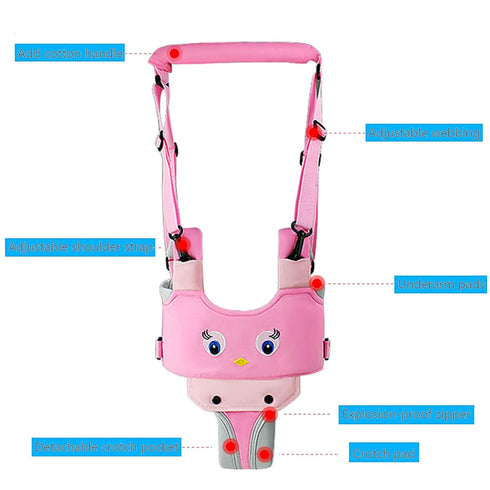 IULONEE Baby Walker, Handheld Toddler Walking Harness Helper, Adjustable Protective Belt for 7-24 Month Child (Pink)