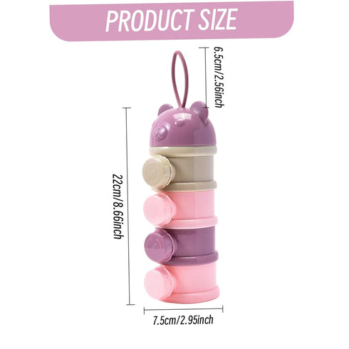 Wedhapy 3x9" 4 Baby Formula Container Baby Powder Dispenser, Stackable Formula Container with Compartments, Practical