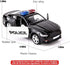 BDTCTK 1/36 Ford Mustang GT Police Car Model, Zinc Alloy Die-Cast Pull Back Vehicles for Kids (Black)