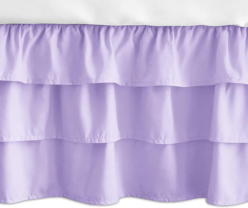 CATPAN Ruffled Crib Skirt Baby Bed:Solid 3 Tiered Crib Baby Bedding Skirts,Crib Bed