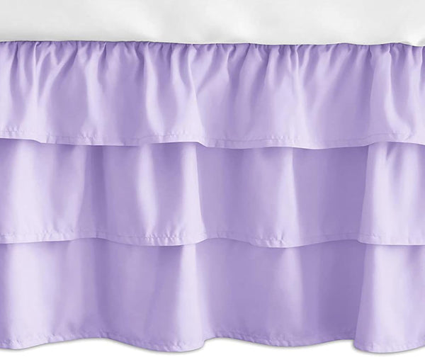 CATPAN Ruffled Crib Skirt Baby Bed:Solid 3 Tiered Crib Baby Bedding Skirts,Crib Bed