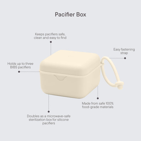 100% BIBS Liberty Pacifier Box with Strap. Soother Holder and Steriliser case. BPA Free Food-Grade Material - Bobo