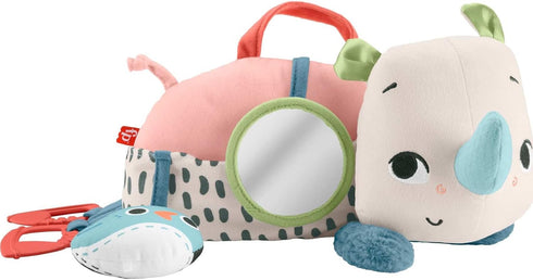 Fisher-Price Newborn Toy Planet Friends Tummy Time Roaming Rhino Plush with Sensory