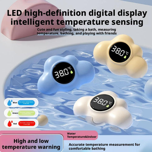 tkerinse Baby Bath Thermometer, Cloud Shaped Digital Floating Water Thermometer, Instant-Read Baby Bath Thermometers