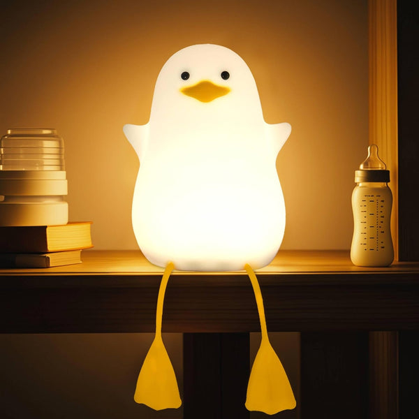 Attivolife Duck Night Light for Kids, Cute Silicone Lamp with Touch Control, Dimmable, USB Rechargeable LED Decor
