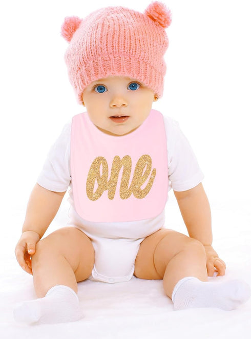 1st Aiden's Corner Handmade Cute Baby Boy Girl Birthday One Silver Gold First Smash Cake Bibs