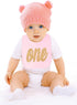 1st Aiden's Corner Handmade Cute Baby Boy Girl Birthday One Silver Gold First Smash Cake Bibs