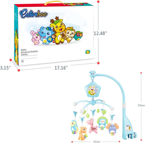 Caterbee Pack 0+ Baby Crib Mobile for and Play, Crib Toys with Light and Musicial, Remote,Projector for Ages Months