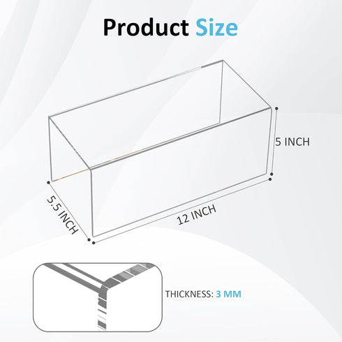 12x5.5x5 pack 2, Countertop 12x5.5x5 Inch Sezanrpt Acrylic Shelf Riser of Acrylic Display Storage Organizer for Funko