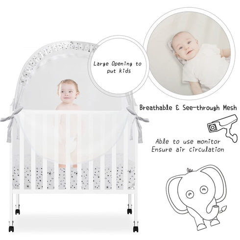 L RUNNZER Pack Pack Baby N Play Tent, and Play Canopy to Keep Baby in, Portable Crib Net for Playards, Mini Crib Tent