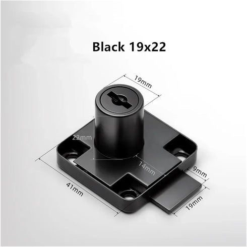 QXCIVR 19x22) Drawer Lock Cabinet Drawer Locks Furniture Hardware Desk Wardrobe Bedside Bookcase Lock(Black
