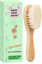Baby Hair Brush, Wooden Goat Bristles for Newborns & Toddlers, Ideal for Cradle Cap, Hypoallergenic, 1 Count