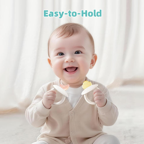 Set, 0+ Months2Pcs Set BumbleBee Soft Silicone Teething Toys Easy to Hold Toy for Baby Teething Relief Soothes Sore